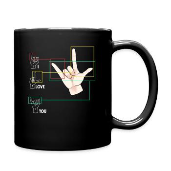 Langue des signes Signes signes SIGNES ASL Je t’aime - Mug uni - noir - Droite