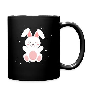 Happy Rabbit Glückliches Kaninchen Geschenk - Tasse einfarbig - Schwarz - Rechts