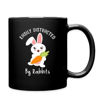 Cute Rabbit Cute Rabbit Carrot Gift Idea - Full Colour Mug - black - Right
