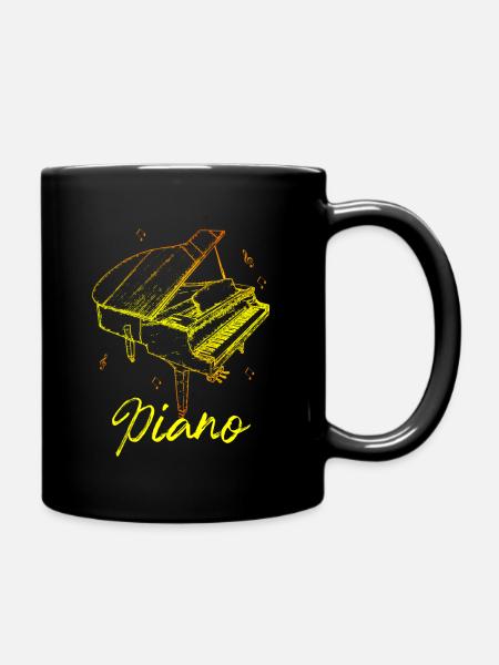 piano - Full Colour Mug - black