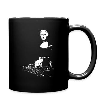 DJ Mona Lisa Mixer - Full Colour Mug - black - Right