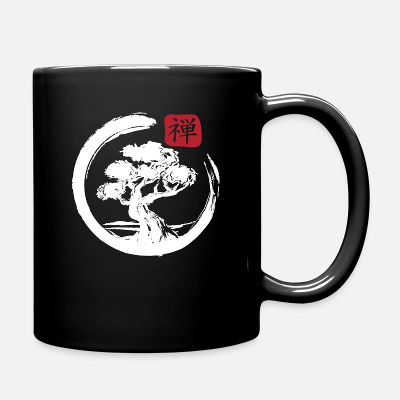 Bonsai Tree Japanese Art - Full Colour Mug - black