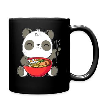 Kawaii Panda Ramen Esser japanische NudelSuppe Essen - Tasse einfarbig - Schwarz - Rechts