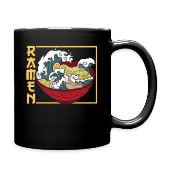The Great Wave Off Kanagawa Ramen Eater Noodle - Full Colour Mug - black - Right