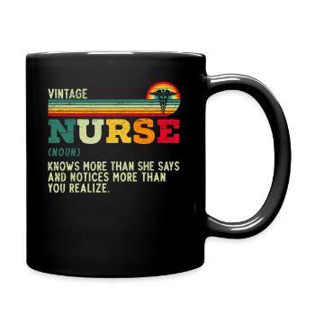 Vintage Krankenschwester Definition Krankenhaus medizinische Pflege - Tasse einfarbig - Schwarz - Rechts