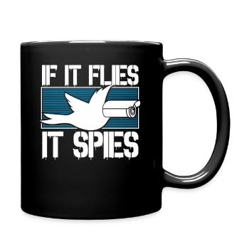 Drones de théorie du complot d’oiseau surveillance - Mug uni - noir - Droite