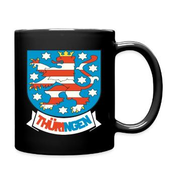 Thüringer Thüringen Erfurt Geschenk - Tasse einfarbig - Schwarz - Rechts