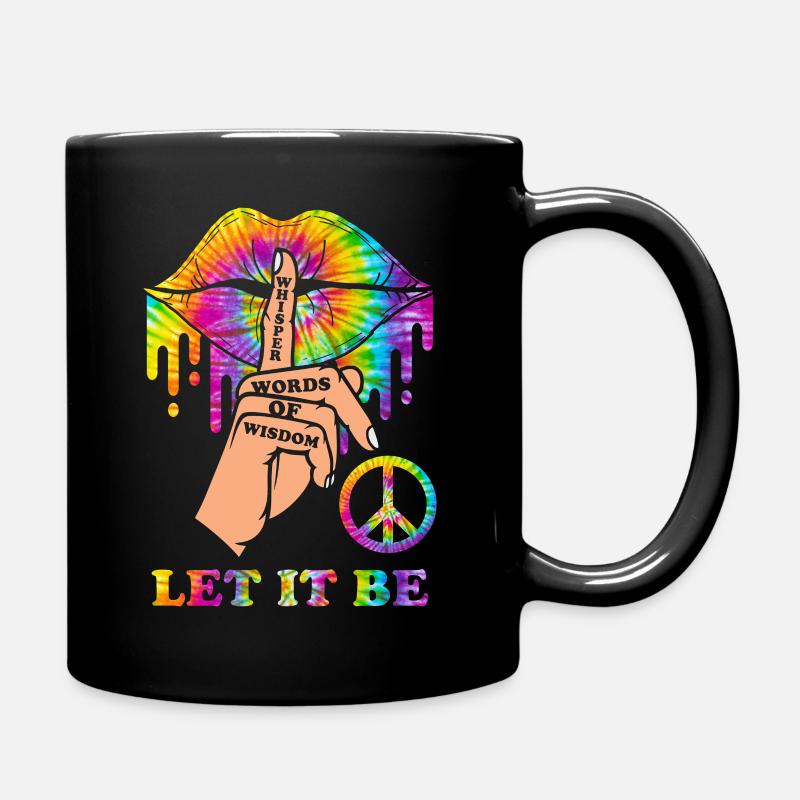 Hippie 70s Peace - Tasse einfarbig - Schwarz