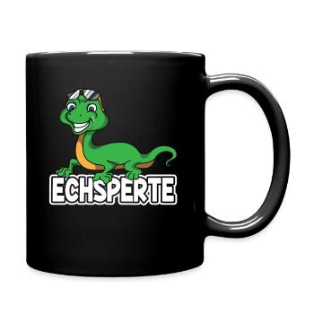 Echsperte Echse Reptilien Eidechse Experte Spruch - Tasse einfarbig - Schwarz - Rechts