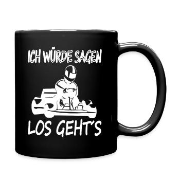 Kartfahren Kartfahrer Geschenk Rennauto Sportwagen - Tasse einfarbig - Schwarz - Rechts