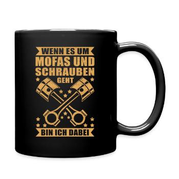 Mofa Schrauber Mofafahrer Moped Mofas Geschenk - Tasse einfarbig - Schwarz - Rechts