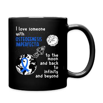 Osteogenesis Imperfecta Glasknochen Blau Schleife - Tasse einfarbig - Schwarz - Rechts
