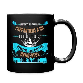 t-shirt d'anniversaire femme de militaire - Mug uni - noir - Droite