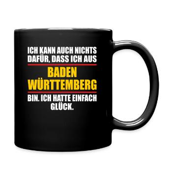Baden Württemberg Bundesland lustiges Baden - Tasse einfarbig - Schwarz - Rechts