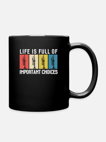Trompette trompette drôle rengaine rétro - Mug uni - noir