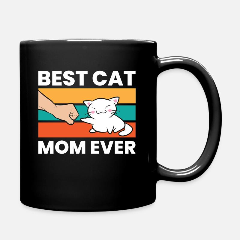 Beste Katzenmama aller Zeiten - Tasse einfarbig - Schwarz