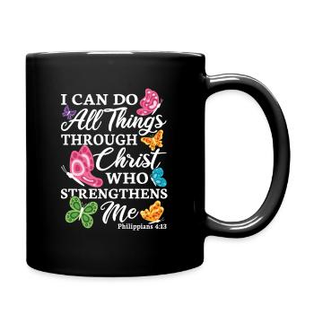 Do All Things Through Christ Religion Biblevers - Mug uni - noir - Droite