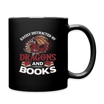 Dragons And Books Fantasy Amoureux du livre - Mug uni - noir - Droite