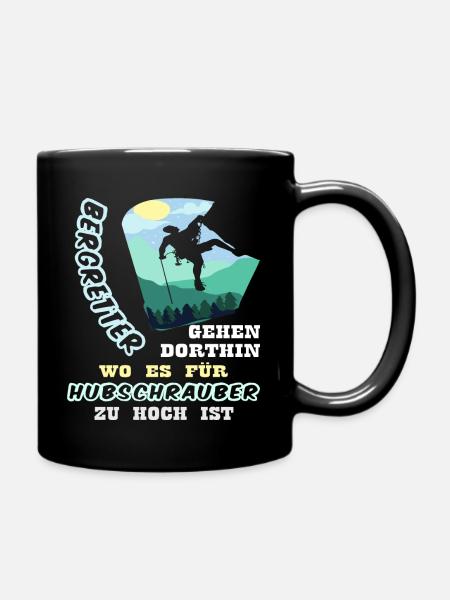 Bergretter Geschenk Bergrettung Wanderer - Tasse einfarbig - Schwarz