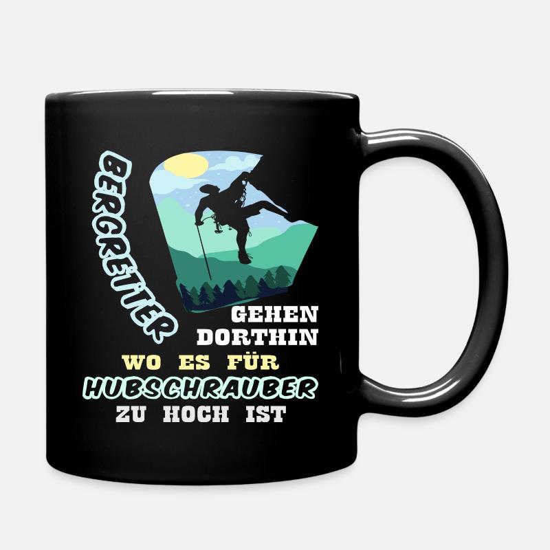 Bergretter Geschenk Bergrettung Wanderer - Tasse einfarbig - Schwarz