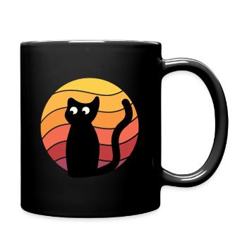 Chat Chat Cat cats rétro - Mug uni - noir - Droite