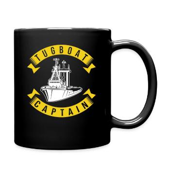 Remorqueur capitaine - Mug uni - noir - Droite