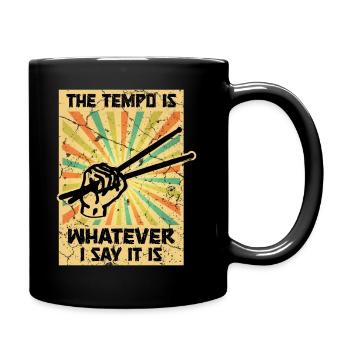 Schlagzeug Drum Sticks Trommler Schlagzeuger - Tasse einfarbig - Schwarz - Rechts
