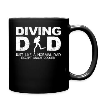 Papa Taucher - Tasse einfarbig - Schwarz - Rechts