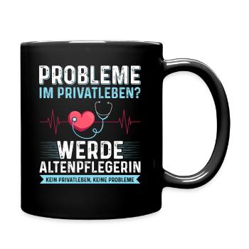 Altenpflegerin Altenpfleger Altenheim Geschenk - Tasse einfarbig - Schwarz - Rechts