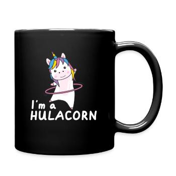 im a hulacorn lustig Sport machen huller - Tasse einfarbig - Schwarz - Rechts