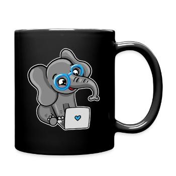 Geek Elephant - Tasse einfarbig - Schwarz - Rechts