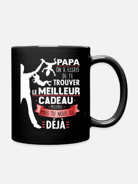 idée cadeau pour papa, humour enfants et père - Mug uni - noir