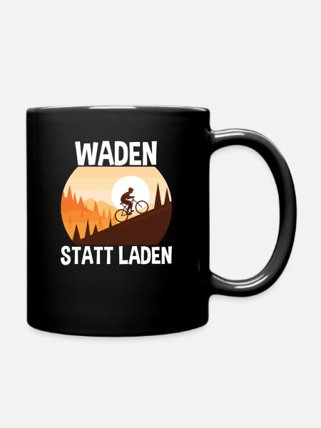 Waden Statt Laden Radfahrer - Tasse einfarbig - Schwarz