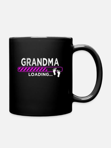 Grandma Loading - Tasse einfarbig - Schwarz
