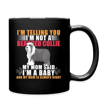 Bearded Collie Drôle de chiens - Mug uni - noir - Droite