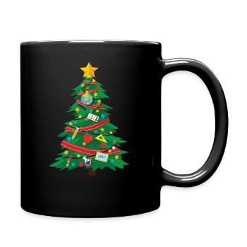 Teacher Christmas Tree Apparel - Full Colour Mug - black - Right