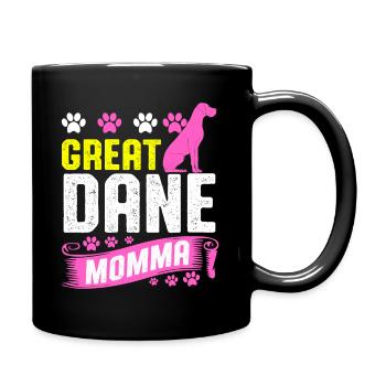 Deutsche Dogge - Tasse einfarbig - Schwarz - Rechts
