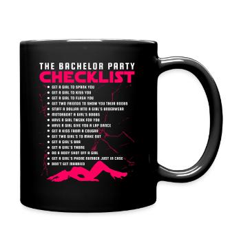 Bachelor Party Wedding Groom Gift - Full Colour Mug - black - Right