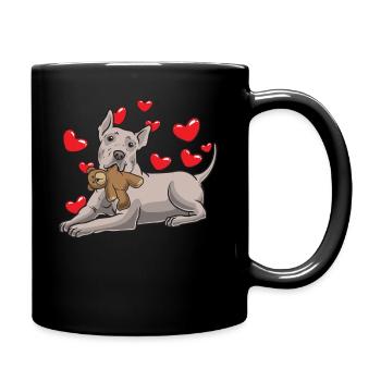 Thai Ridgeback Dog with Plush Toy - Full Colour Mug - black - Right