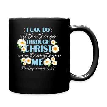 Christlicher Bibelvers Religion Blume - Tasse einfarbig - Schwarz - Rechts
