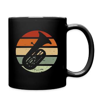 Tubaspieler Jazz Musik Vintage Musiker Tuba - Tasse einfarbig - Schwarz - Rechts
