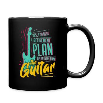 My retirement Plan is playing the Guitar - Full Colour Mug - black - Right