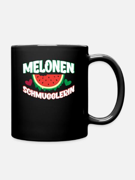 Melonen Schmugglerin Schwanger Lustiges Geschenk - Tasse einfarbig - Schwarz
