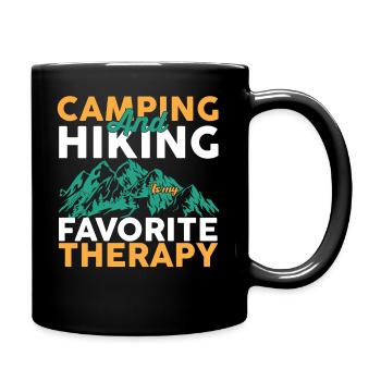 Wandern gehen - Tasse einfarbig - Schwarz - Rechts