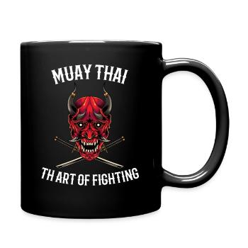 Muay Thai Oni Thailand Thai Boxing - Full Colour Mug - black - Right