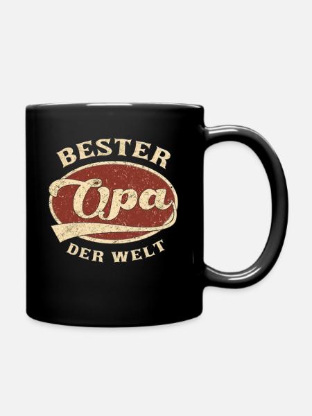 Bester Opa der Welt Retro Geschenk - Tasse einfarbig - Schwarz