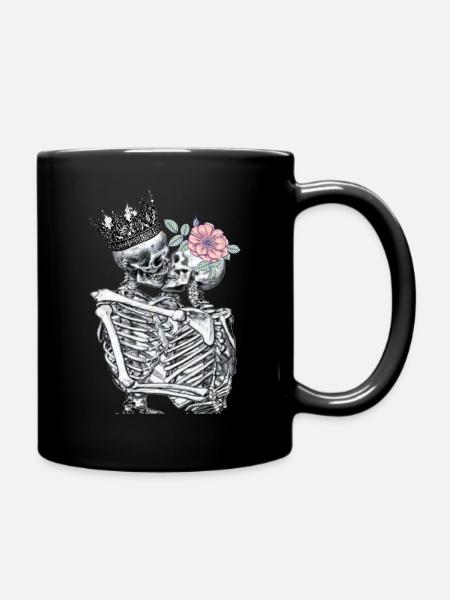 skull love - Mug uni - noir