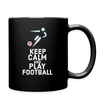 Fußball, Fußball, Fußball, Fußball, Fußball - Tasse einfarbig - Schwarz - Rechts