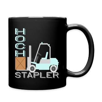 Hochstapler Staplerfahrer Gabelstaplerfahrer Lager - Tasse einfarbig - Schwarz - Rechts