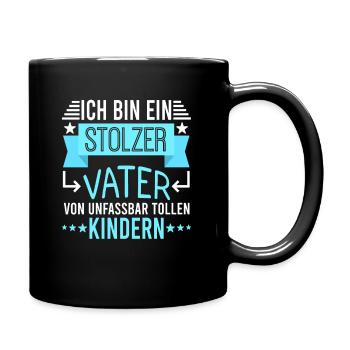 stolzer Vater Papa Geschenk - Tasse einfarbig - Schwarz - Rechts